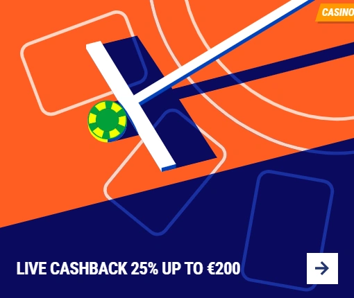 Live Cashback 25% up to €200